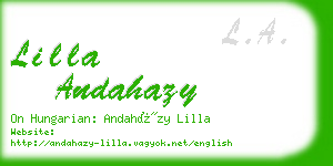 lilla andahazy business card